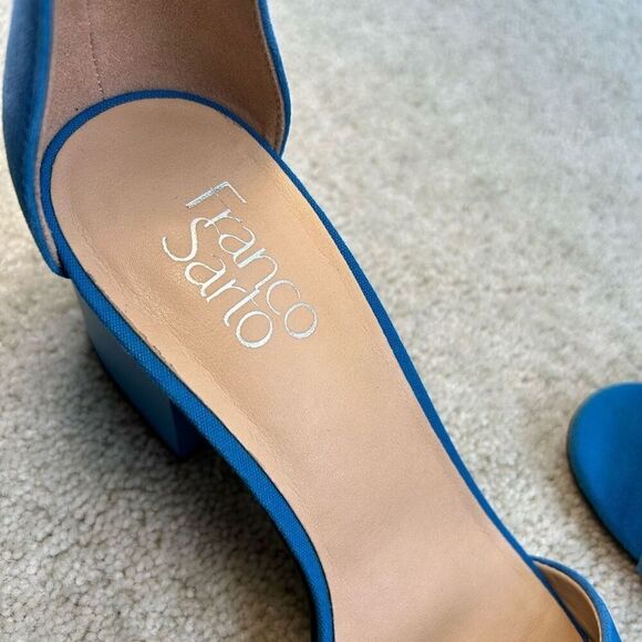 Franco Sarto Suede Blick Heeled Sandals Miranda Blue 8.5 - Picture 2 of 6